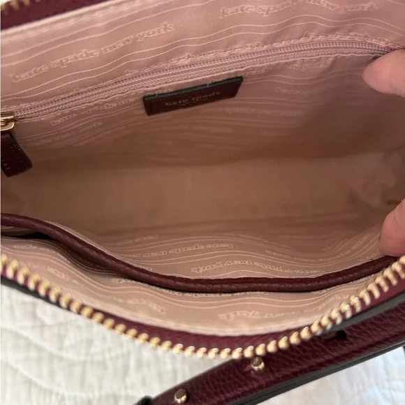 Kate Spade burgundy pebbled leather Crossbody Bag - Picture 5 of 10